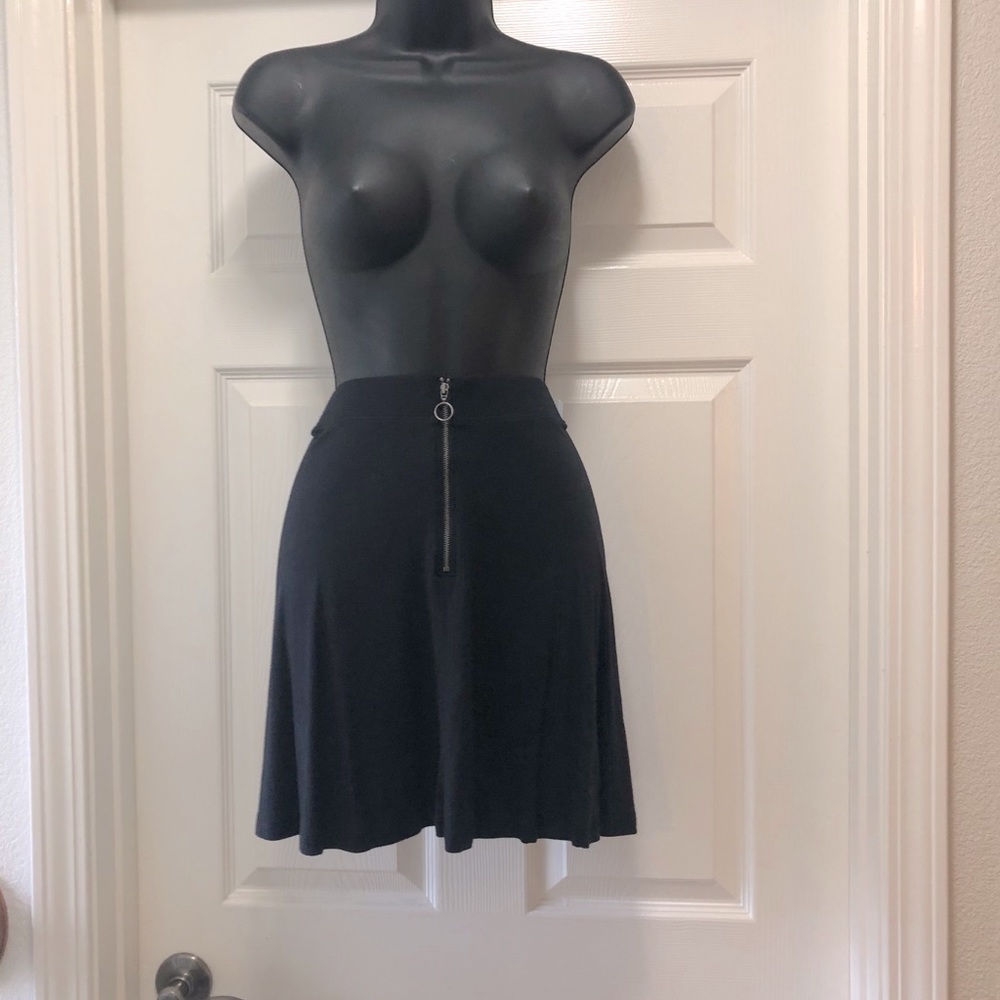 Fit and flare high waist skater skirt black XL